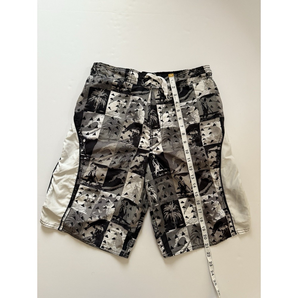 Joe Boxer Boys Swim Trunks 14/16 Gray Black White Board Shorts Mesh Summer Kids